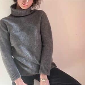 Eileen Fisher 100% baby alpaca Charcoal Turtleneck Sweater